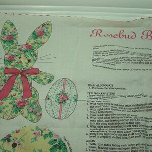 Fabric cut & sew panel for 16" Rosebud Bunny & egg-Cranston VIP